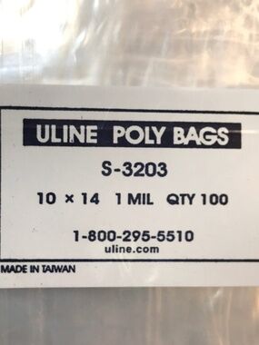 100 Pack Clear 10 x 14 Poly Bags ULINE Best 1 MIL Thick Flat Open Top